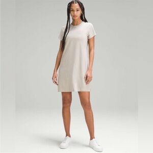 Lululemon Classic-Fit Cotton-Blend T-Shirt Dress size 4 color raw linen